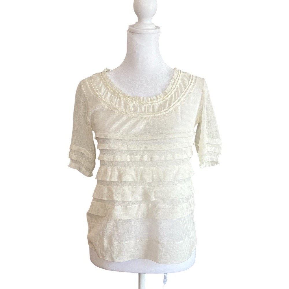 SALE Anthropologie Vanessa Virginia Ruffle Tulle Top